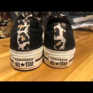 Converse platforms with leopard print laces!